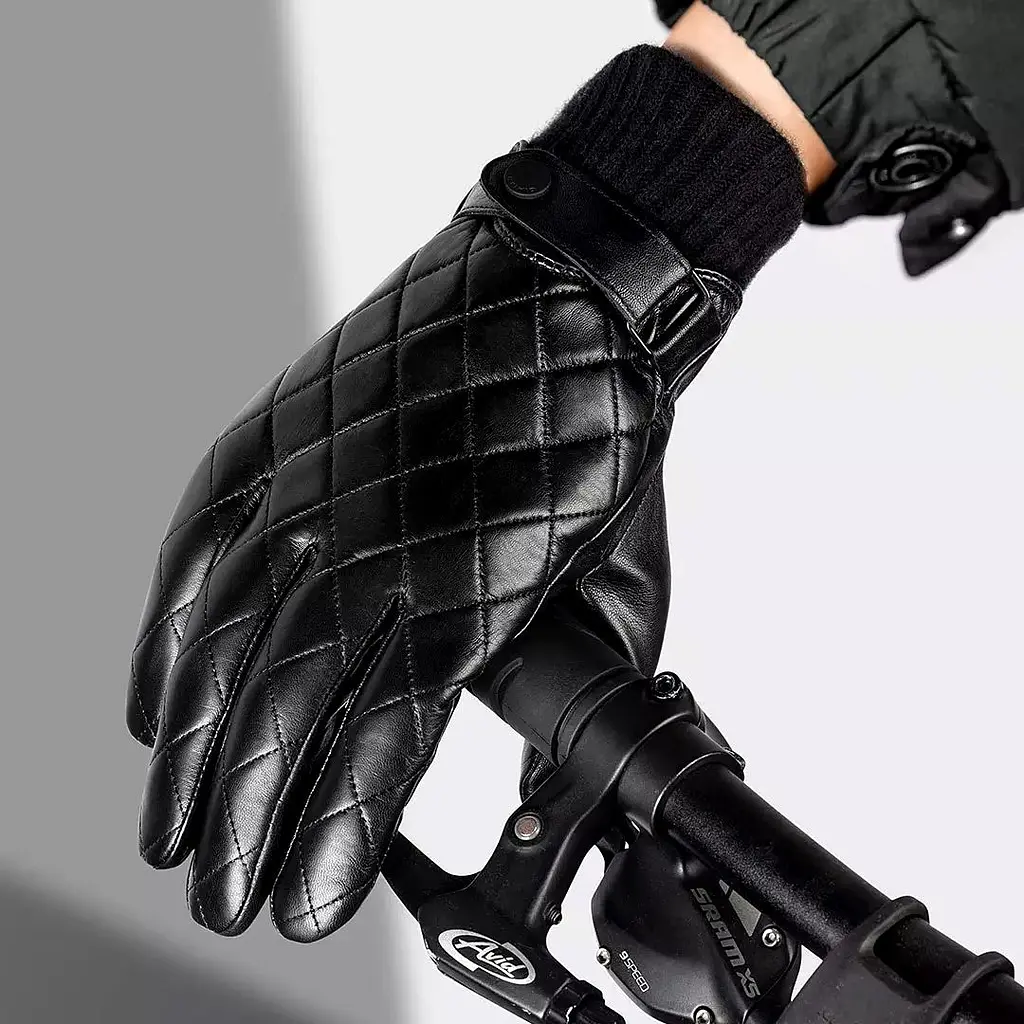 Рукавички шкіряні чоловічі Qimian Sheepskin Gloves size M Black [62912] - фото 5