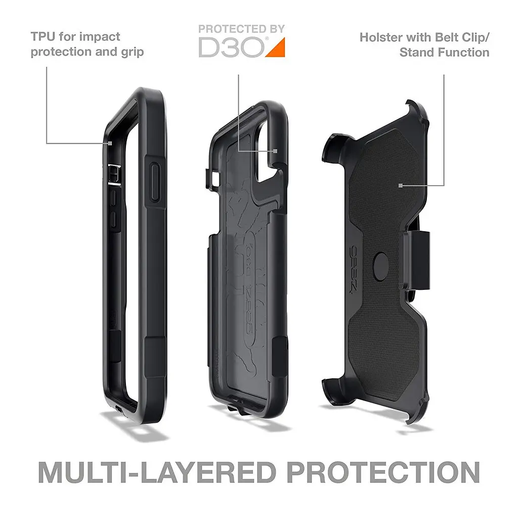 Чохол протиударний з кліпсою Gear4 Platoon для iPhone 11 Pro Max (6.5") Black - фото 5