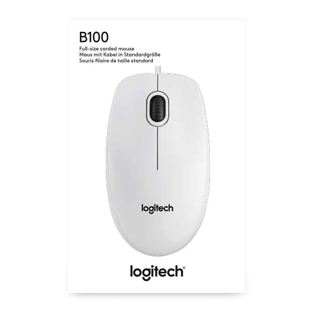 Миша Logitech B100 USB White (910-003360) - фото 4
