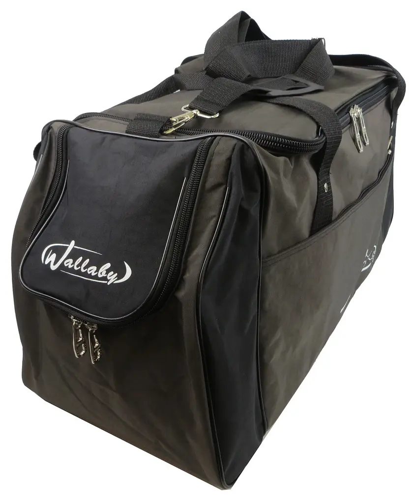 Сумка спортивна Wallaby з нейлону 59 л 48×32×28 см Хакі з чорним - фото 5
