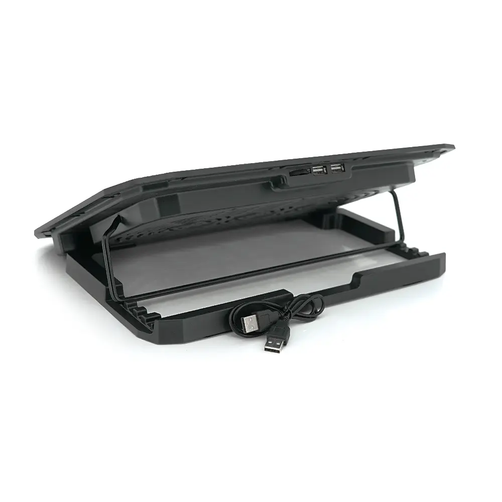 Підставка для ноутбука IceCoorel N106, 10-18", 2*125mm 1400±10% RPM, корпус пластик+алюміній, 2xUSB 2.0, 360x260x32 mm, Black, Box Q20 - фото 3