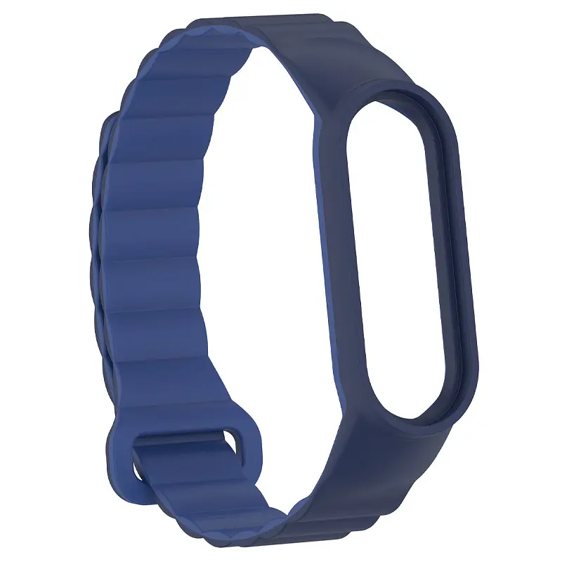 Ремінець Dual-color Magnetic для Xiaomi Mi Band 7/6/5/4/3 Navy Blue / Blue - фото 3