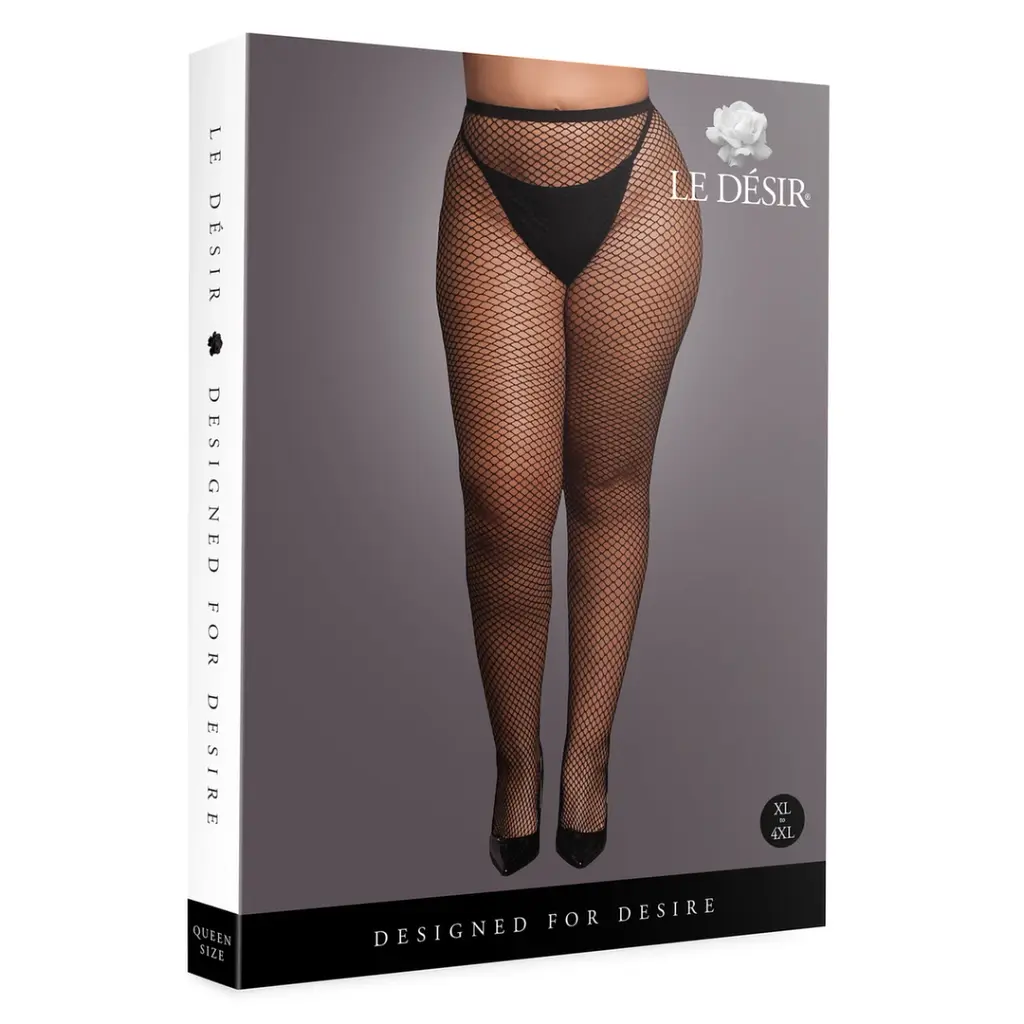 Колготки Le Désir with small fishnet structure, XL-4XL (чорний) - фото 9