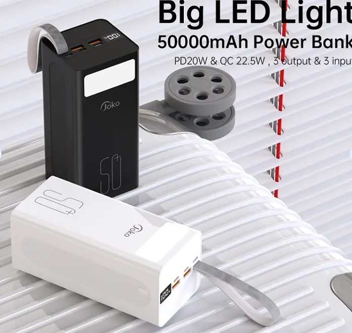 Аккумулятор портативный - внешняя батарея Joko J10 50000 mAh PD 20W QC 3.0 18W черная - фото 3