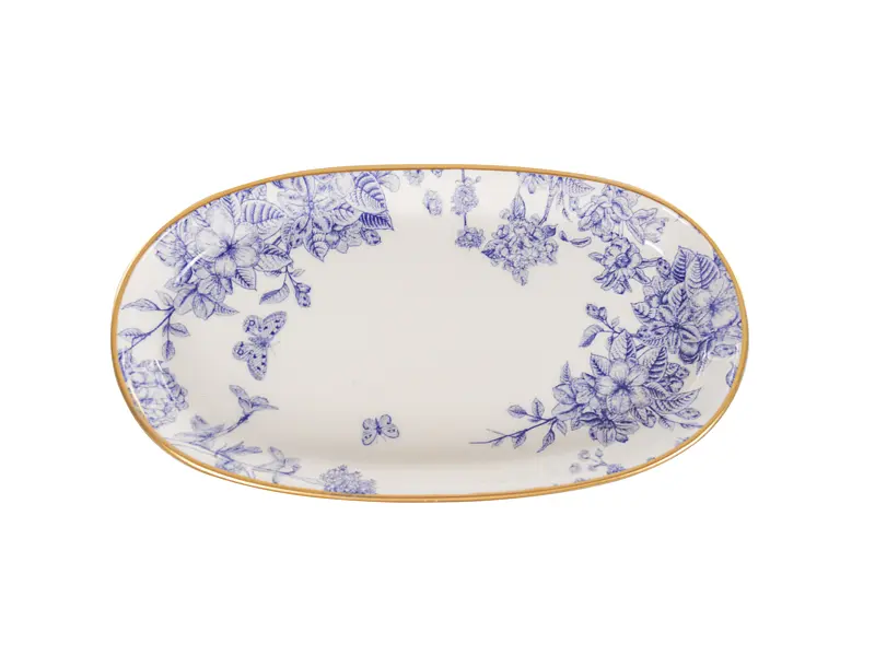 Набір блюд Alba ceramics Butterfly 3 шт. білий з синім (769-005) - фото 4