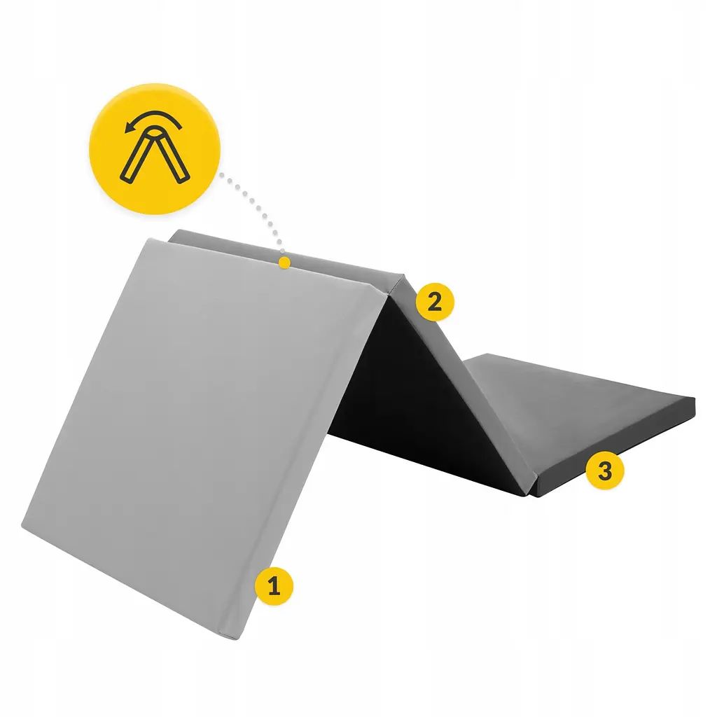 Мат гімнастичний складаний 4FIZJO 180 x 60 x 5 см 4FJ0571 Black/Grey (P-5907739319692) - фото 3