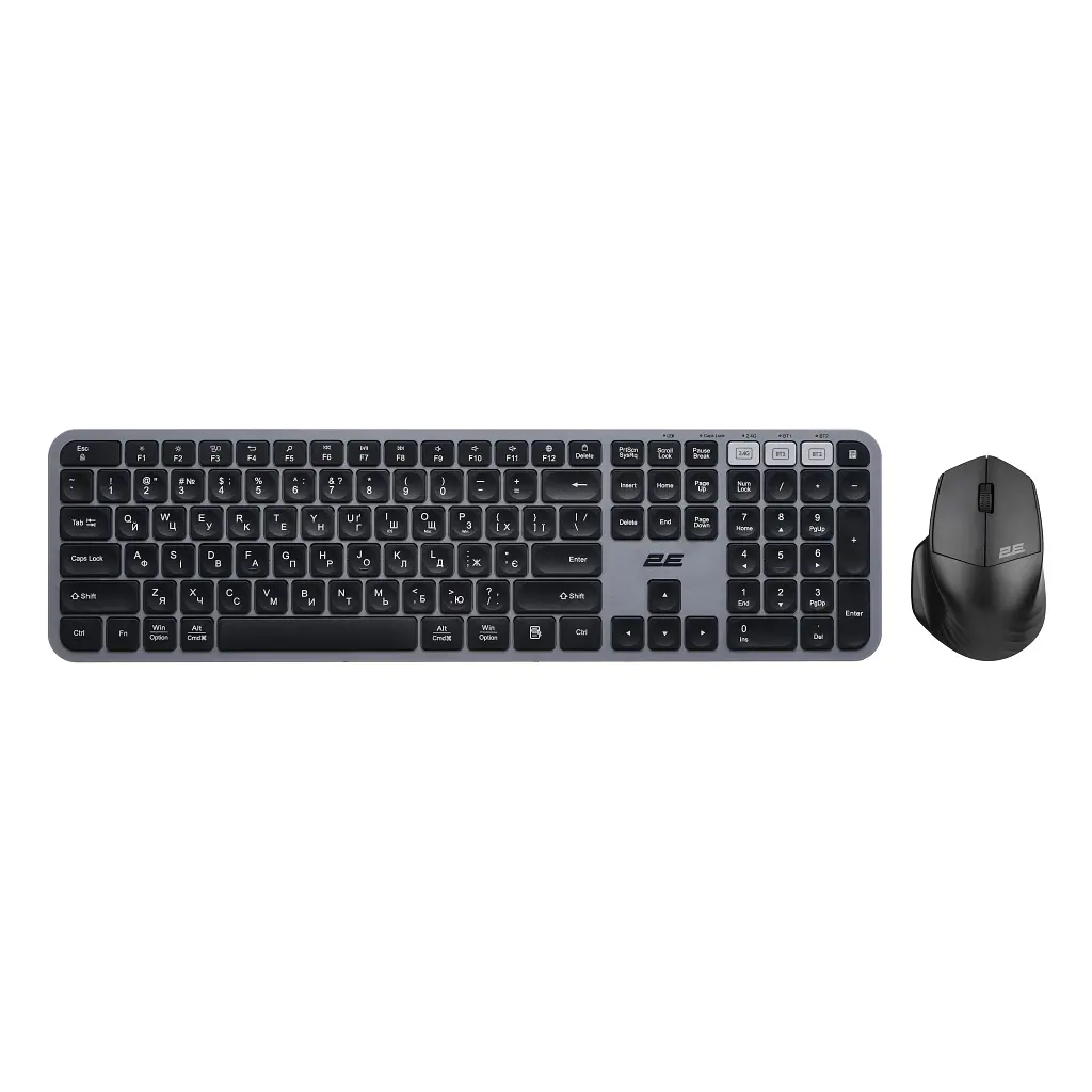 Комплект 2E MK440 Wireless/Bluetooth UA Black/Grey (2E-MK440WBGR_UA) - фото 5