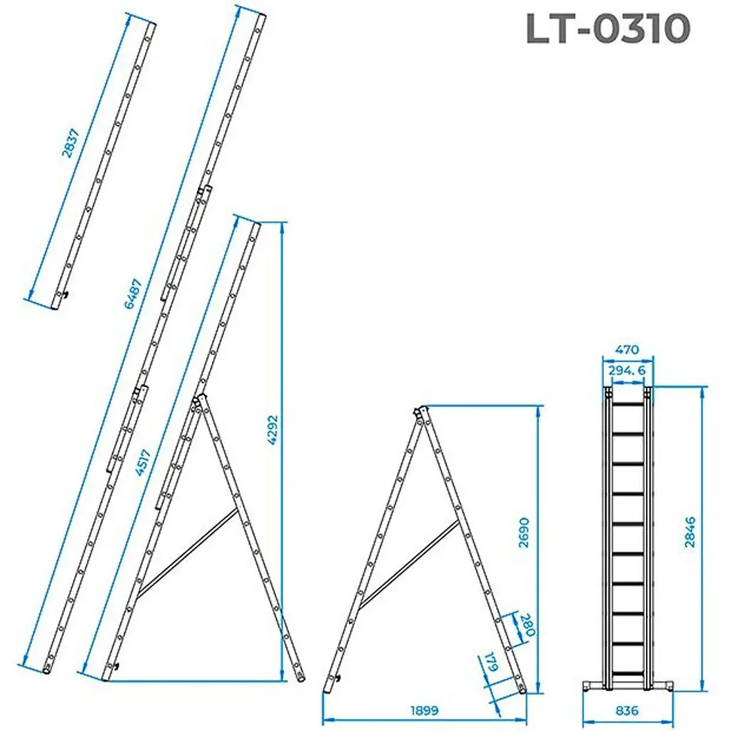 Драбина Intertool LT-0310 [140435] - фото 4