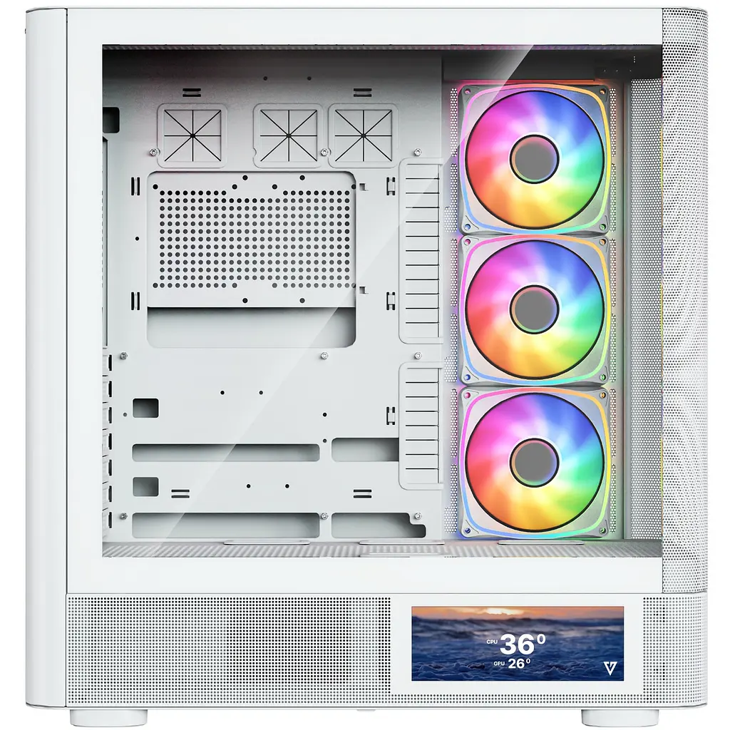 Корпус Modecom VOLCANO AQ400 ARGB MIDI SIDE LCD 6,2”, 4x120mm fans БІЛИЙ без Блок живлення ATX - фото 4