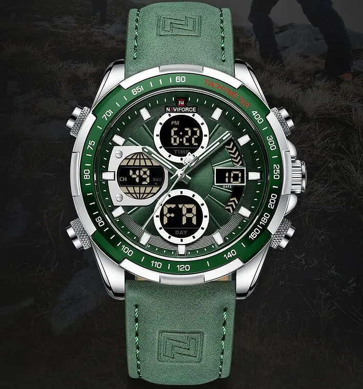 Наручний годинник чоловічий Naviforce Fly ArmyGreen Сріблястий (2743) - фото 9