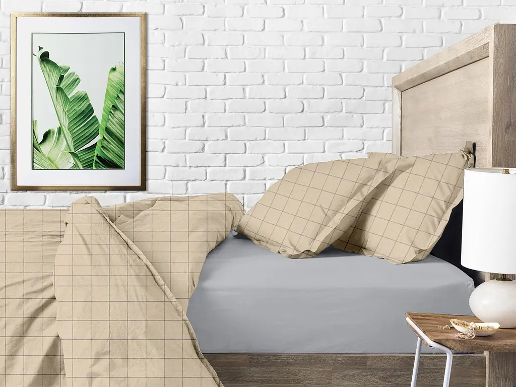 Комплект постільної білизни Cosas Beige geometry Євро бежевий (CellAshbeige_El-Grey_200) - фото 3