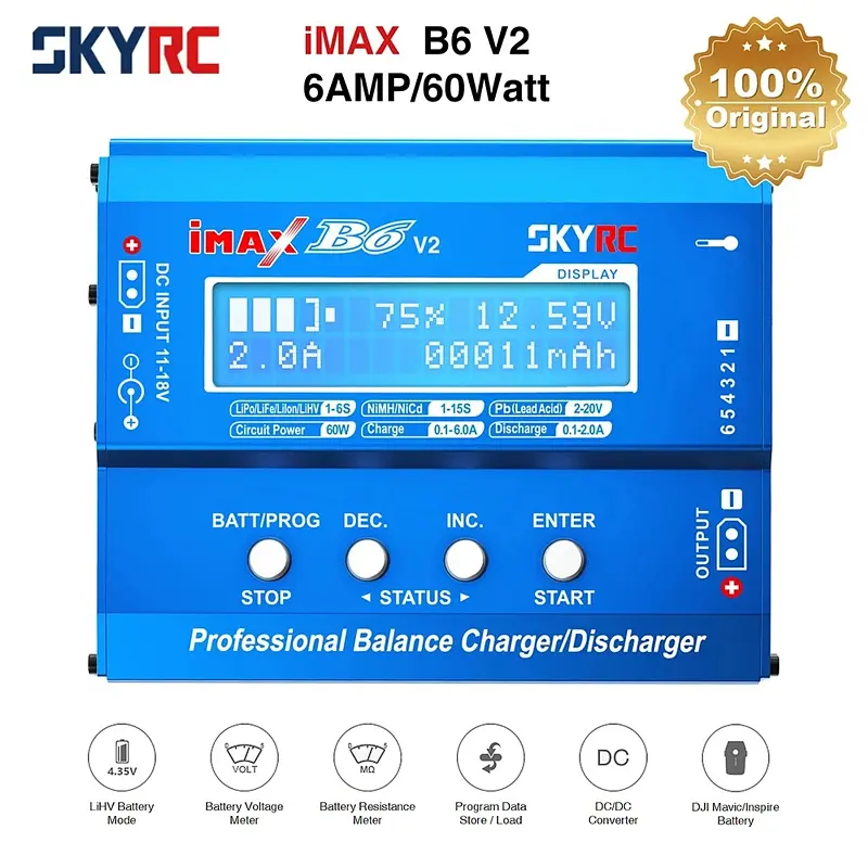 Универсальное зарядное устройство второго поколения SkyRC Imax B6 V2(100945) - фото 2