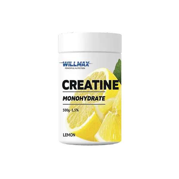 Креатін Creatine Monohydrate, 500 грам Лимон Willmax fit0016299