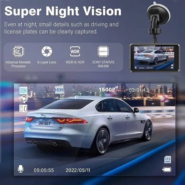 Відеореєстратор Miden S7 / Full HD / Чорна - фото 3
