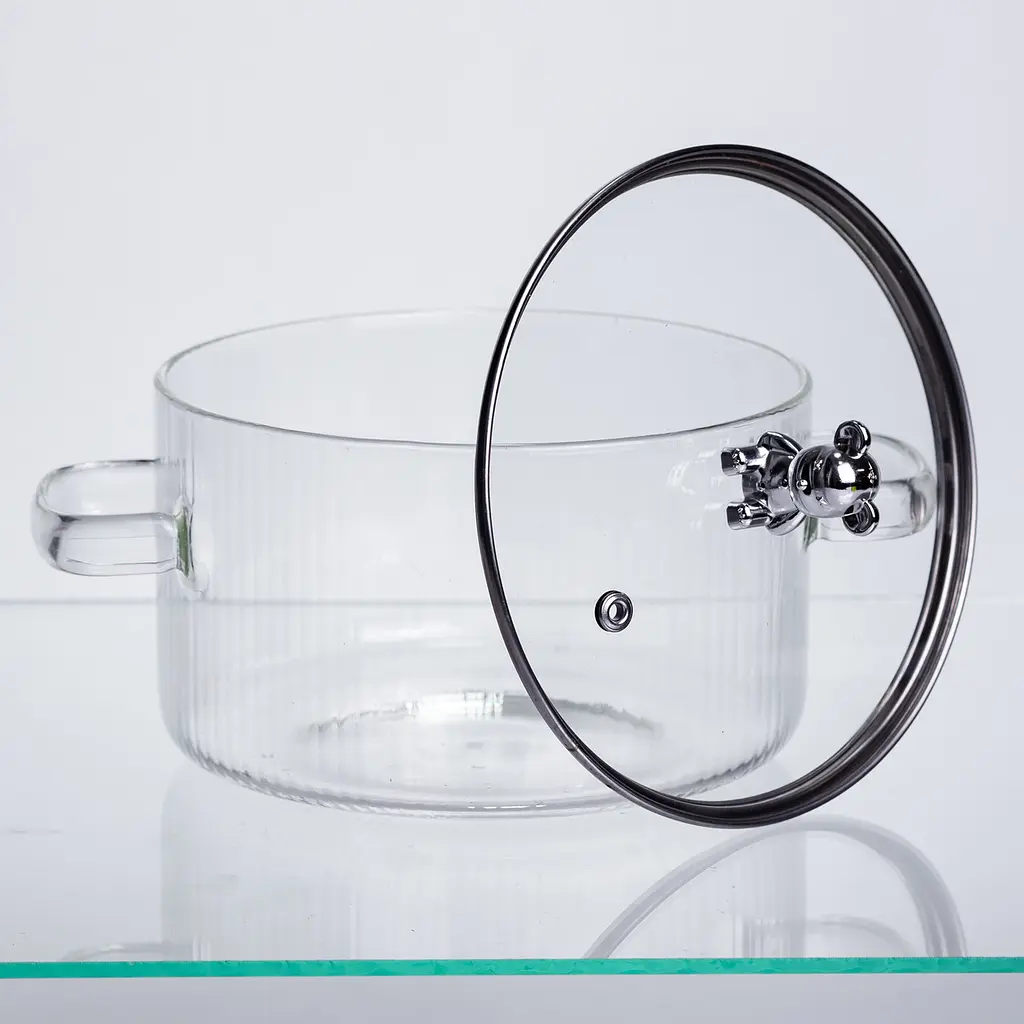 Каструля Yiwu Crystal Bear HP-34-39 з термостійкого боросилікатного скла 2 л з ручкою Ведмедик, жароміцна - фото 5