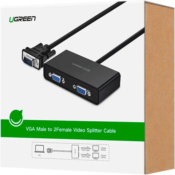 Спліттер - розгалуджувач - адаптер Ugreen VGA to 2xVGA Splitter MicroUSB Port (1 метр) (UGR-20918) - фото 10