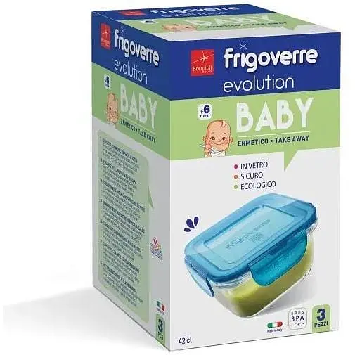 Набір квадратних місткостей Bormioli Rocco Frigoverre Evolution Baby 420 мл 3 шт. (389116GSG021990) - фото 2