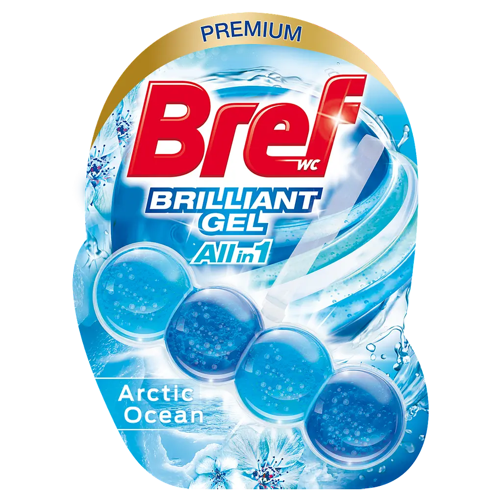 Уцінка. Туалетний блок для унітаза Bref Brilliant Gel All in 1 Арктичний океан 42 г (860755)