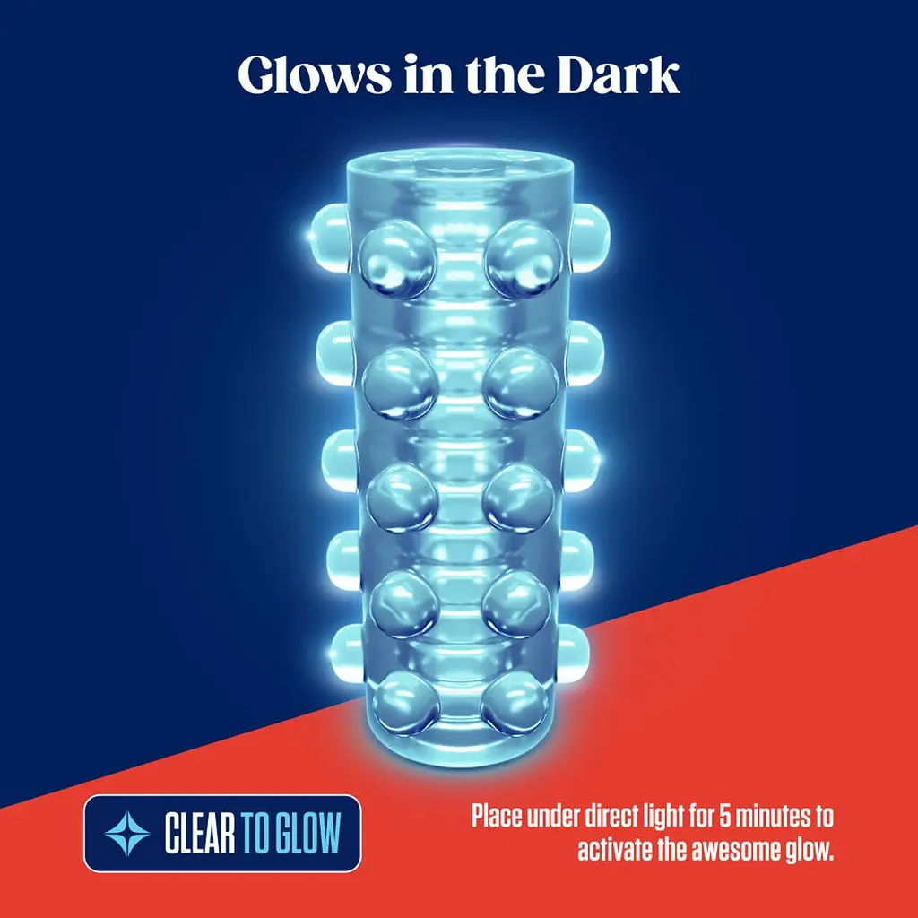 Мастурбатор Blush Rize - Swich Glow in the Dark Masturbator Clear, двосторонній, світиться в темряві - фото 4