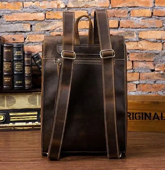 Рюкзак шкіряний дорожній 14796 Vintage коричневий - фото 3