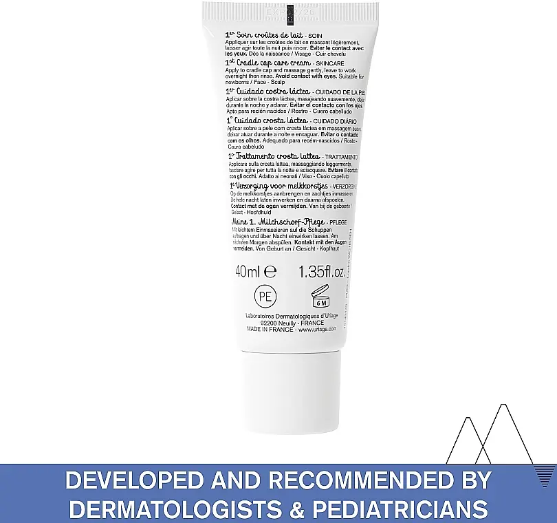 Дитячий регулювальний крем Uriage Bebe Cradle Cap Skincare від молочних скоринок 40 мл - фото 4
