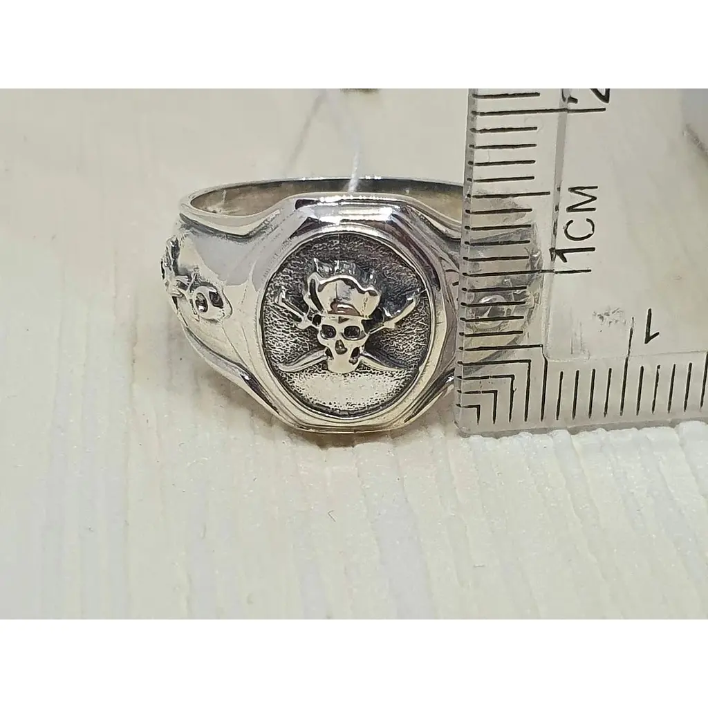 Срібна чоловіча каблучка Vegas Пірат. 60009Ч 21,5 - фото 4