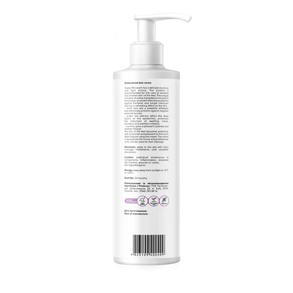 Антибактериальный крем для ног Shelly Professional Care Освежающий эффект, 500 мл - фото 3