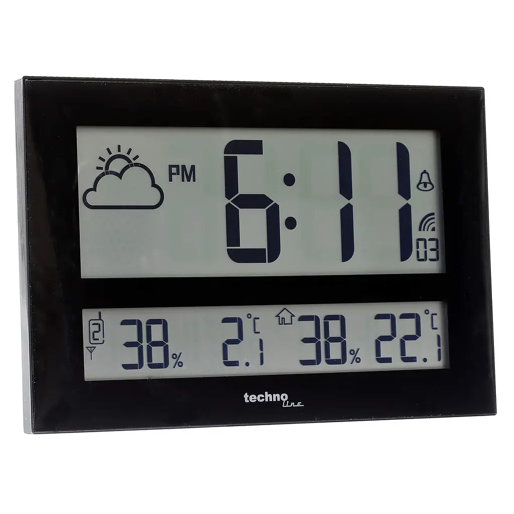 Годинник настінний Technoline WS8011 Black (WS8011), Чорний - фото 5