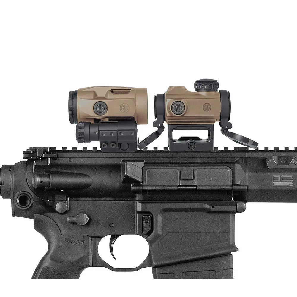 Коліматорний приціл Sig Sauer Romeo-MSR 2MOA red dot зі збільшувачем Juliet3-Micro 1-3X FDE (SORJ72011) - фото 6