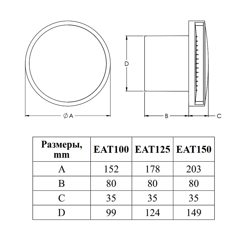 Витяжний вентилятор Europlast E-extra EAT100S (74926) - фото 2
