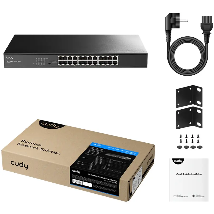 Комутатор Cudy GS1024L, 24 портовий Gigabit Metal Switch, 19 RM - фото 4