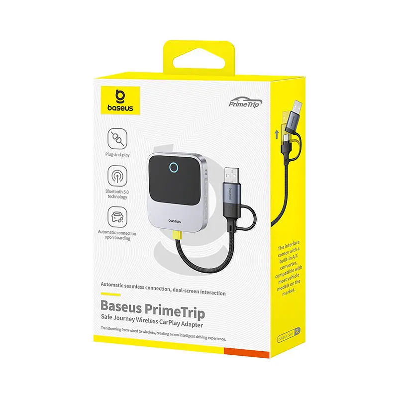 Адаптер Baseus SafeJourney Series Wireless CarPlay Adapter Space Серый - фото 2