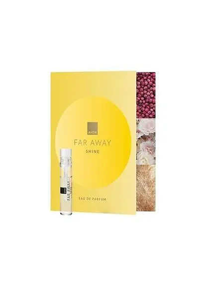 Листівка з пробним зразком парфумерної води Avon Far Away Shine, 0,6 мл