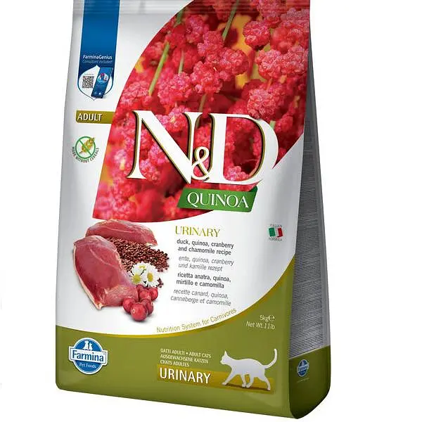 Сухий корм Farmina N&D Quinoa Cat Urinary для профілактики сечокам'яної хвороби у котів (качка, журавлина), 5 кг