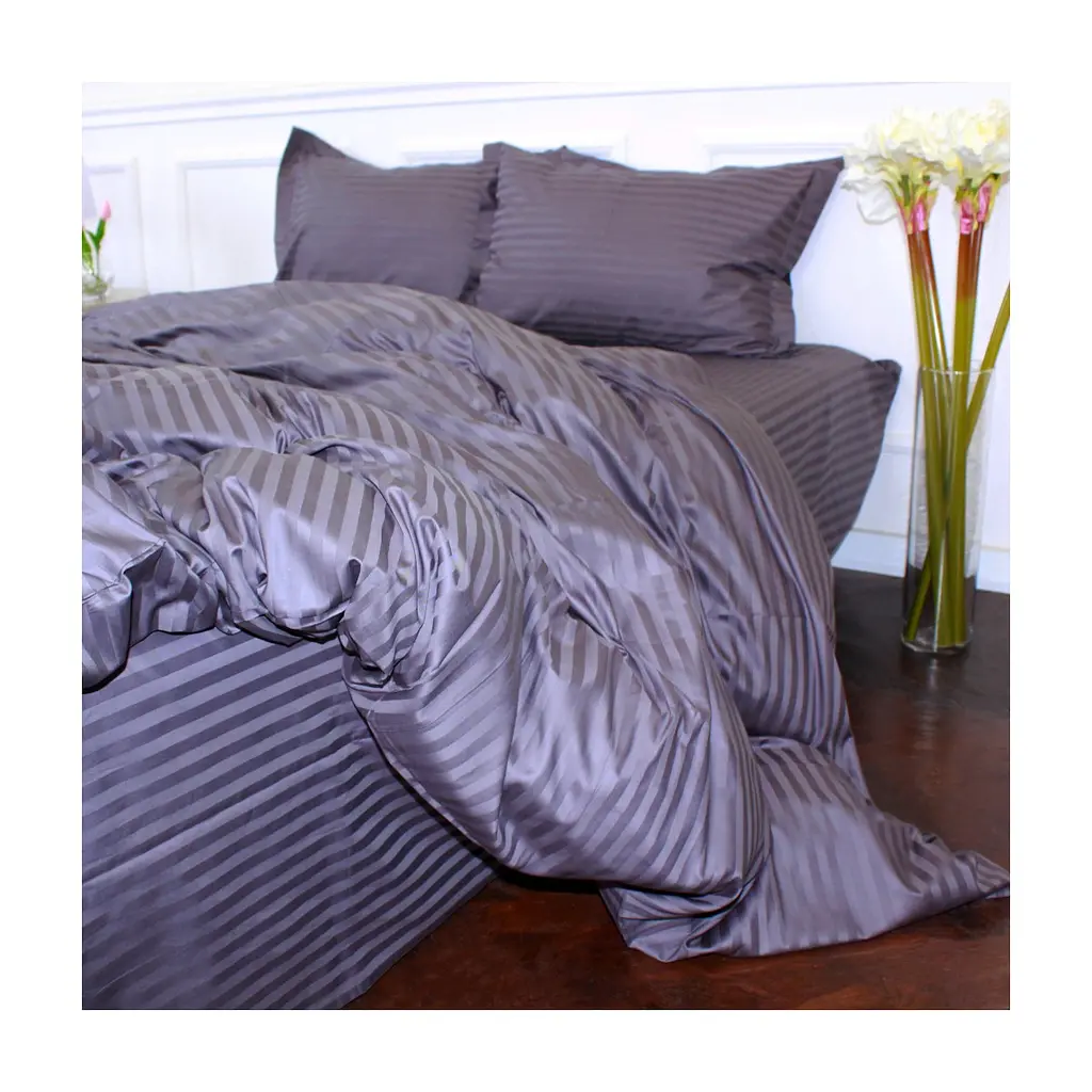 Постільна білизна MirSon Satin Stripe 30-0012 Dark Gray 110х140 дитячий (2200005246214) - фото 2