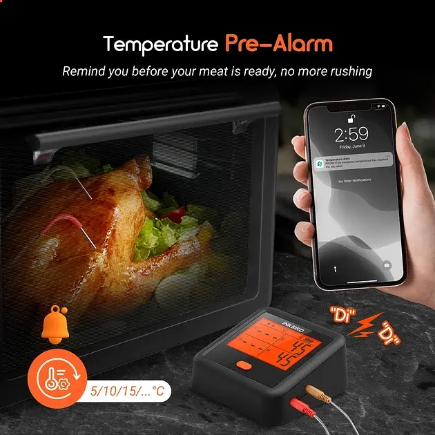 BBQ термометр Inkbird IDT-34C-B цифровий із Bluetooth 5.1 на 4 кольорові щупи - фото 8