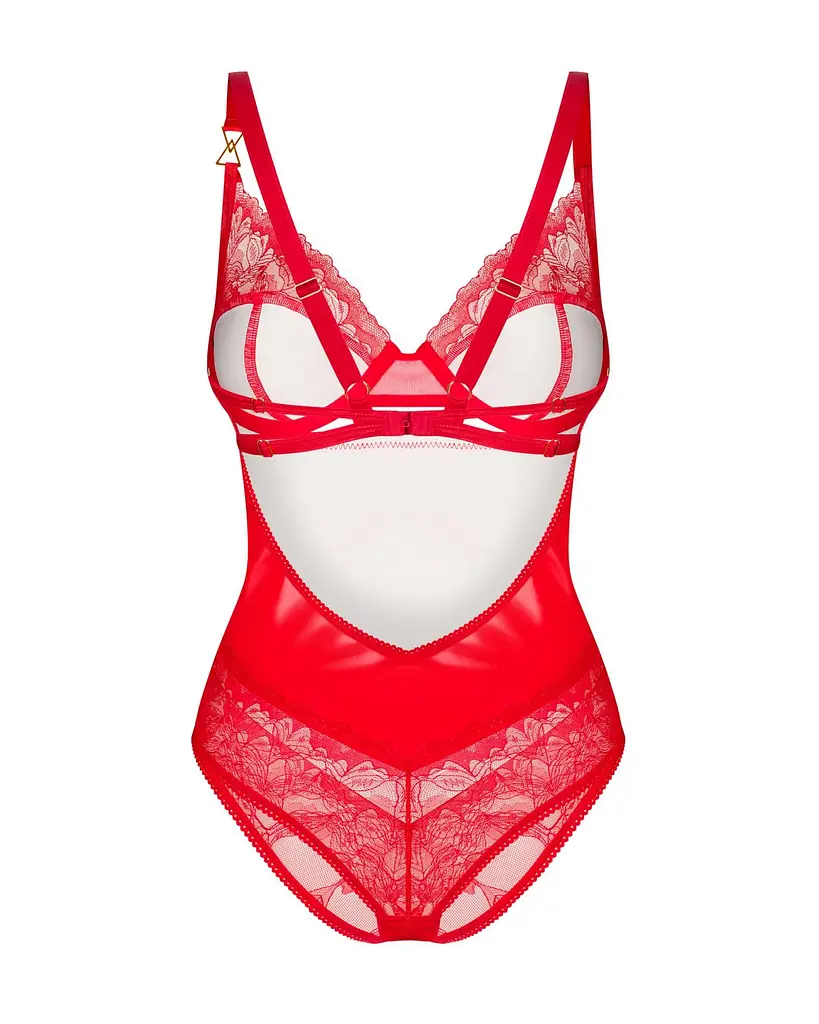 Боді Obsessive Aliosa 2XL/3XL червоний - фото 7