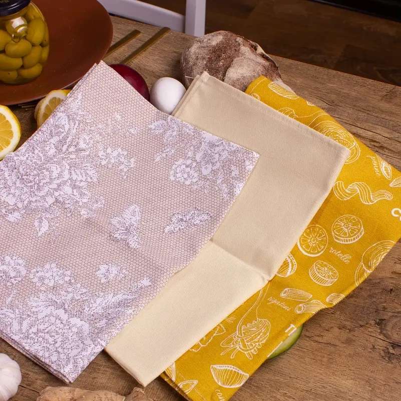 Набор полотенец MirSon №640 Cream kitchen 50х30 см 3 шт. (2200006740803) - фото 3