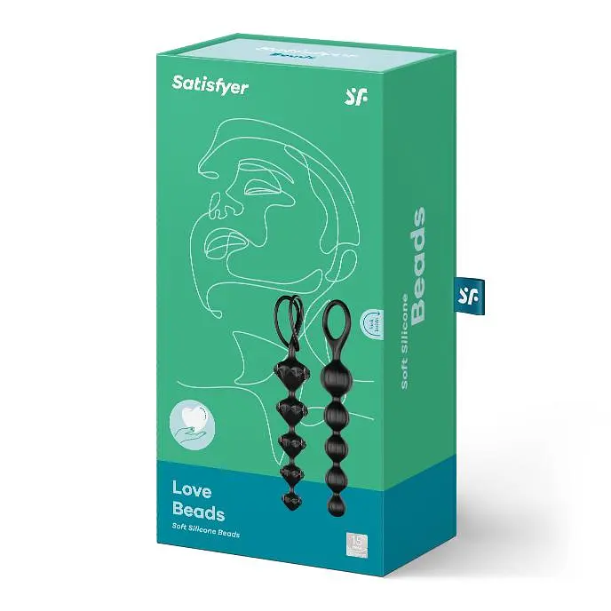 Анальні намиста Satisfyer Love Beads 20.5 см (чорний) - фото 3