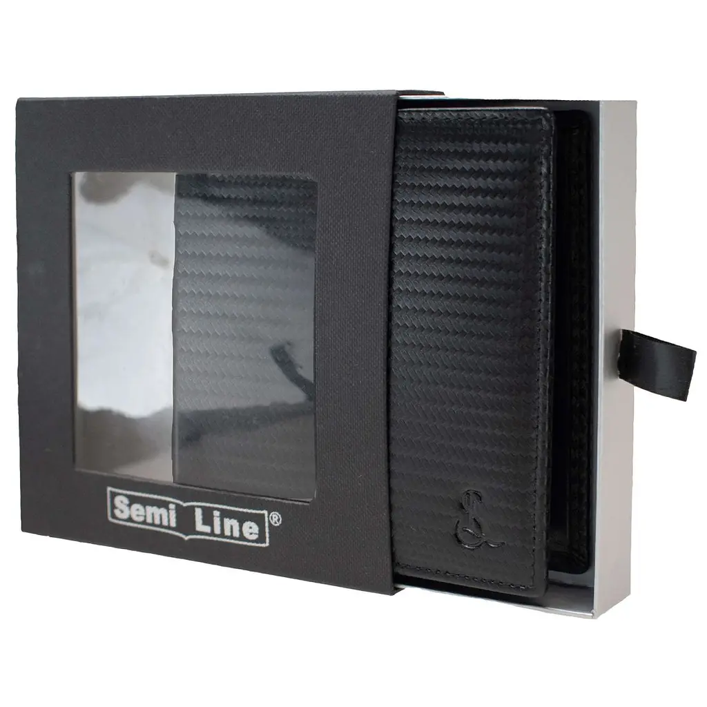 Портмоне чоловіче шкіряне Semi Line RFID Black (P8268-0) - фото 3