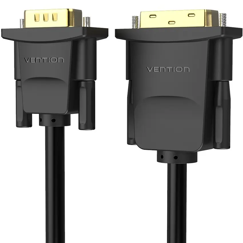 Кабель DVI M (24+1) - VGA M, 1.5 м, чорний Vention - фото 4