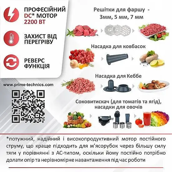 Електромясорубка Prime Technics PG 2243 WGD - фото 9