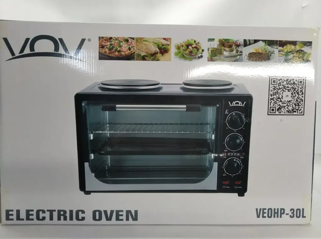 Електродуховка VOV Veohp 30L 1700Вт з 2 конфорками + лоток для піци - фото 3