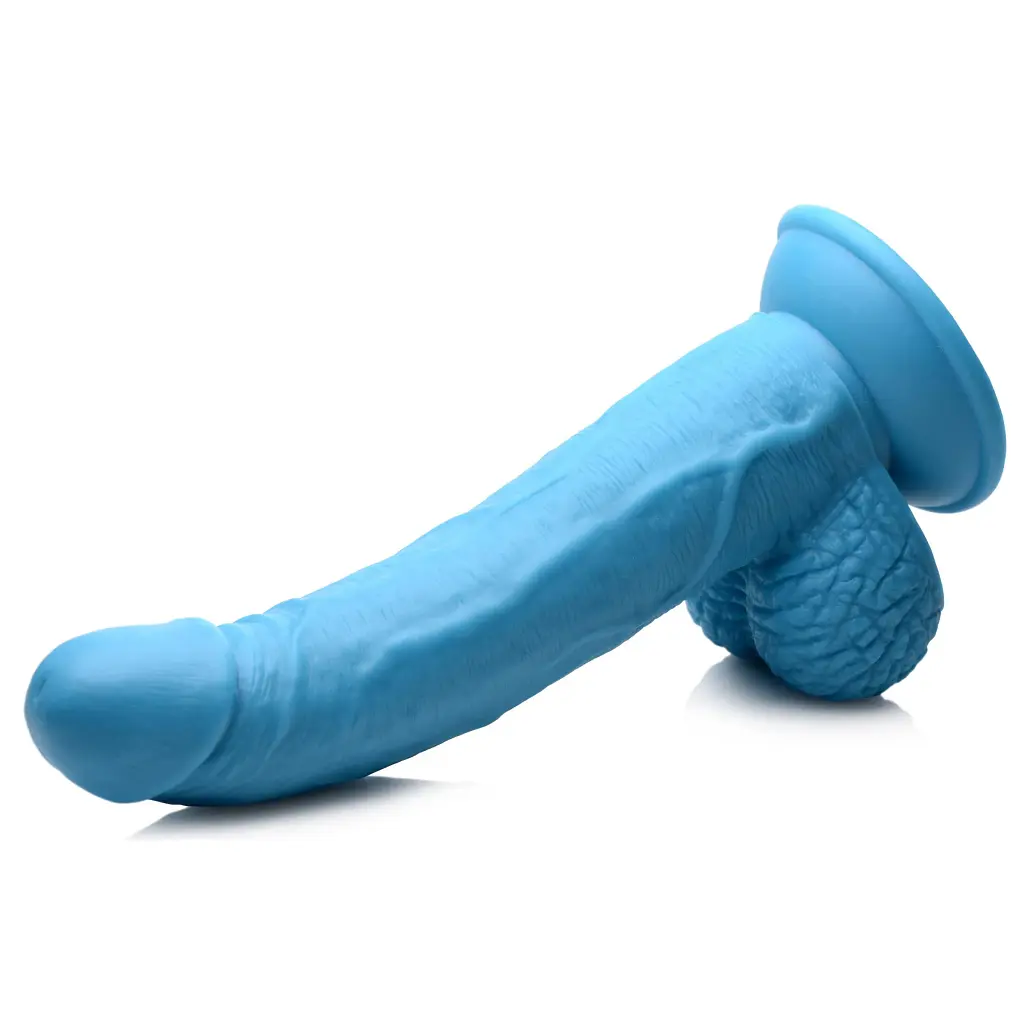 Фалоімітатор Pop Peckers 7.5 Dildo With Balls - Blue, 21.5 см (блакитний) - фото 6