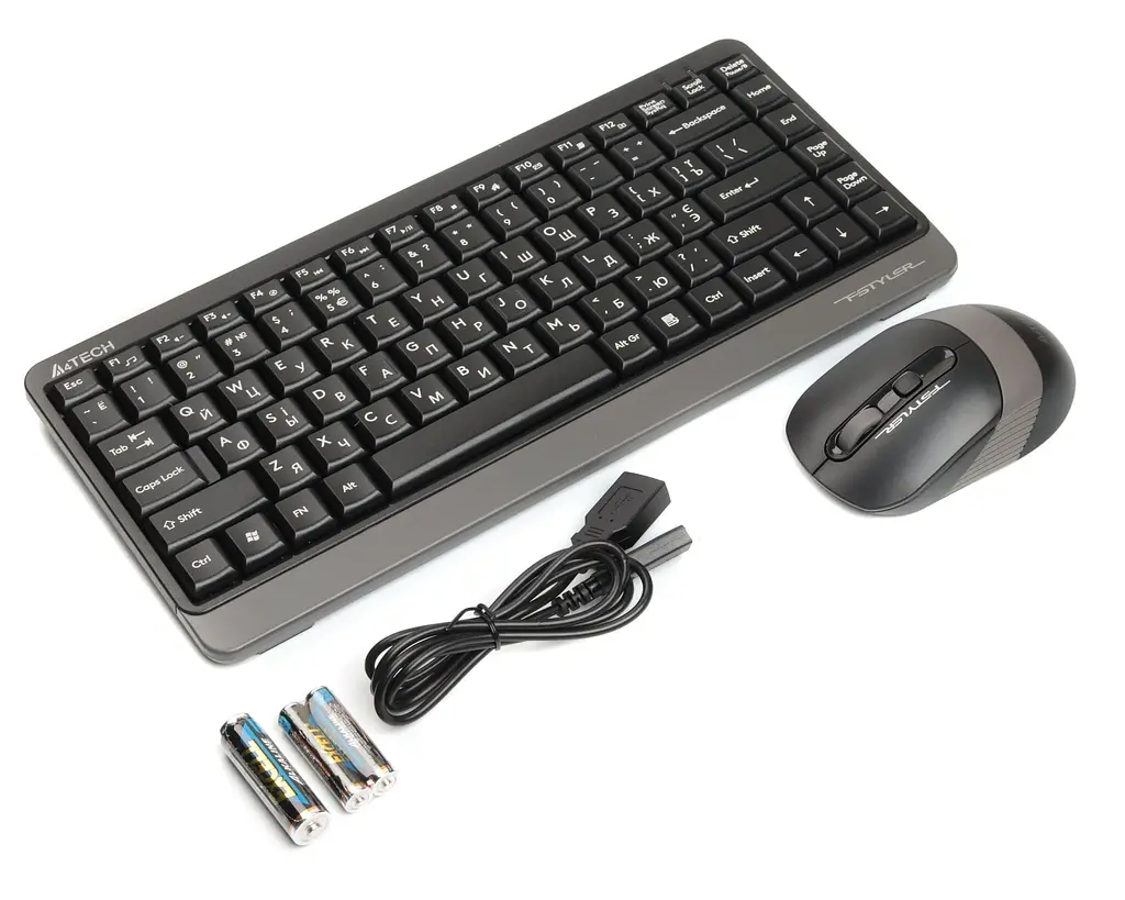 Комплект (клавиатура и мышь) A4Tech FG1110 Fstyler Wireless Black-Grey - фото 2
