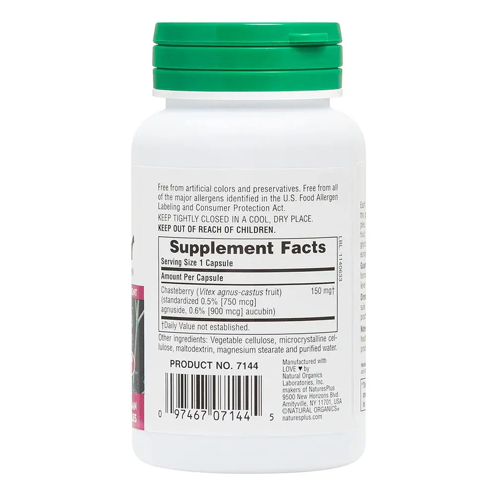 Натуральна добавка Natures Plus Herbal Actives Chasteberry 150 mg, 60 капсул - фото 2