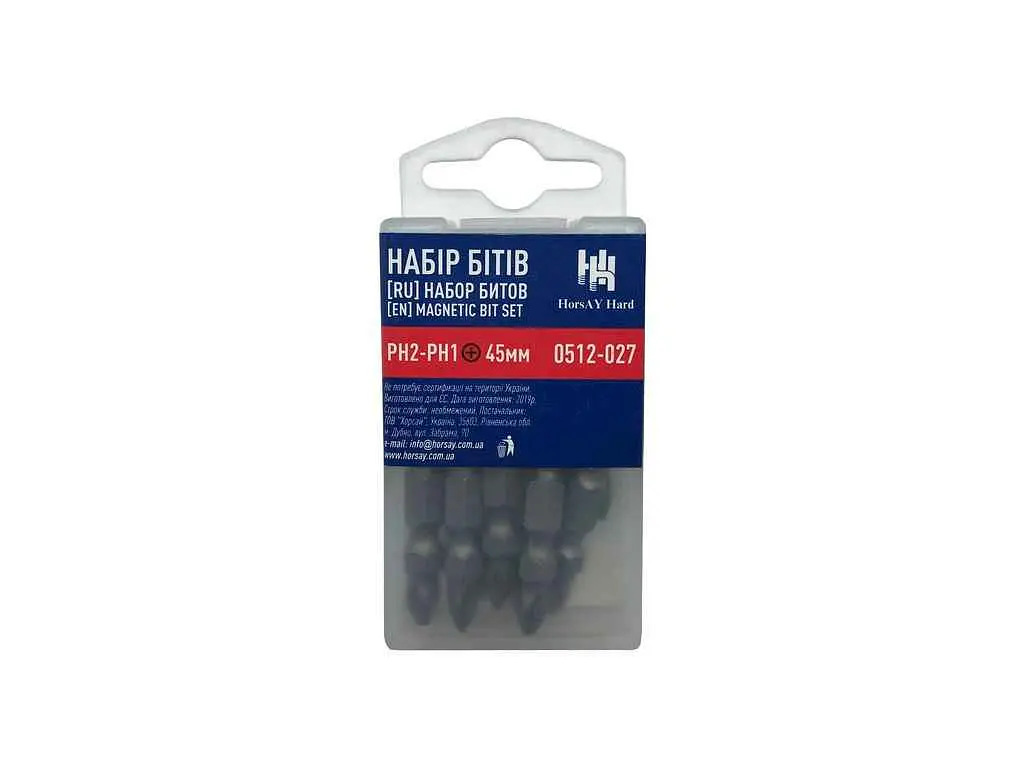 Набір біт HORSAY HARD L=45мм хрестова PH1-PH2 0512-027
