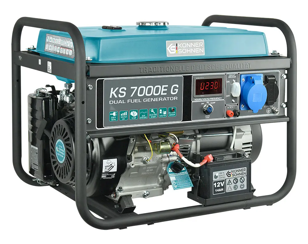 Генератор бензиновый газ/бензин Konner&Sohnen 5/5.5 кВт KS 7000E G - фото 3