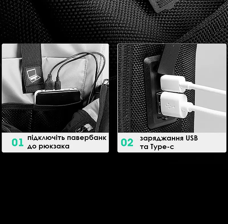 Рюкзак міський Mark Ryden 9809 21л з відсіком для ноутбука до 15" і USB Black (17592) - фото 5
