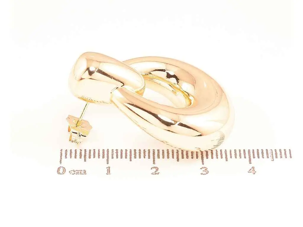 Сережки Xuping пусети позолота 18K "Об'ємні кільця" 285922 - фото 2
